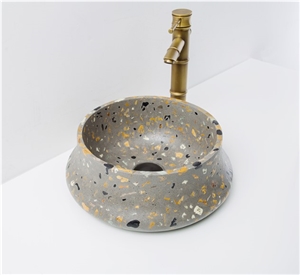 Single Terrazzo Vanity Sinks for Hotel Bathroom