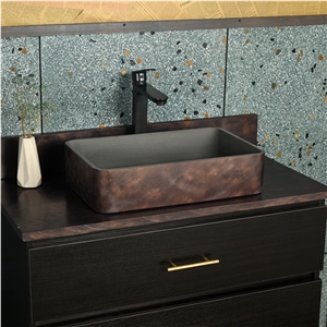 Single Terrazzo Vanity Sinks for Hotel Bathroom