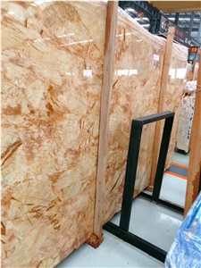 Beautiful Chinese Phoenix Golden Rose Marble Slabs