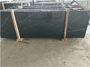 Black Nero Marquina Bookmatched Marble Slabs Tiles