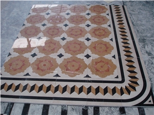 Carpet Design Marble Floor Waterjet Medallions