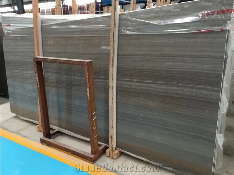 Polished Natural Wooden Coffee Brown Marble Slab
