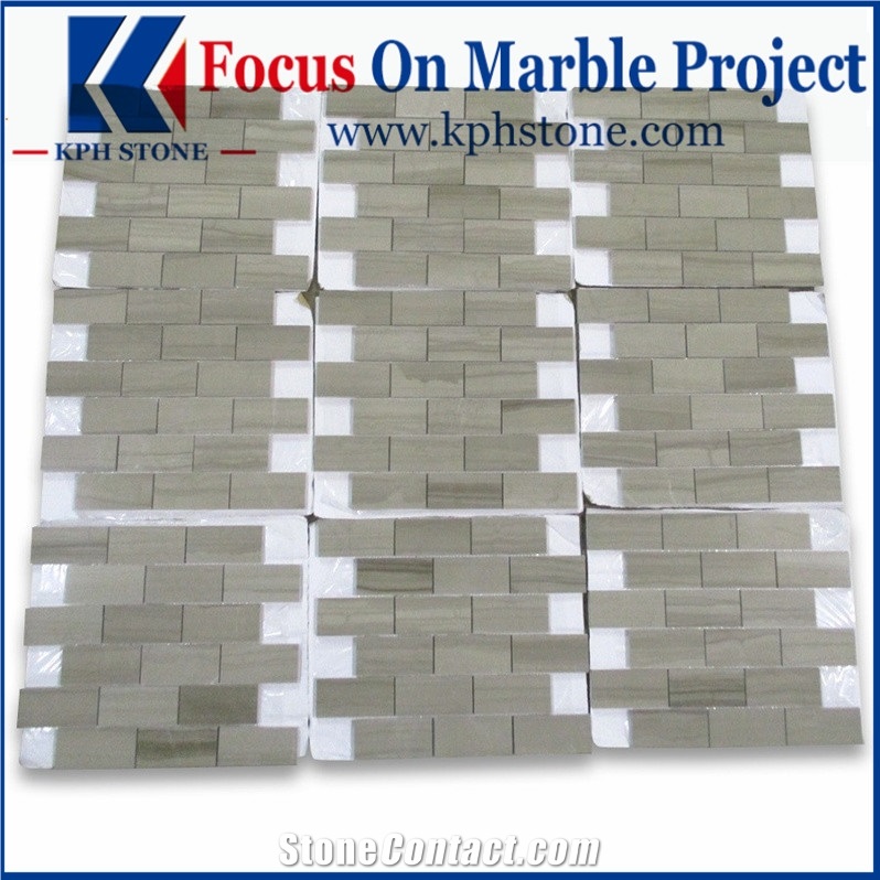 Athens Grey Wood Grain 1x1 Square Mosaic Tile