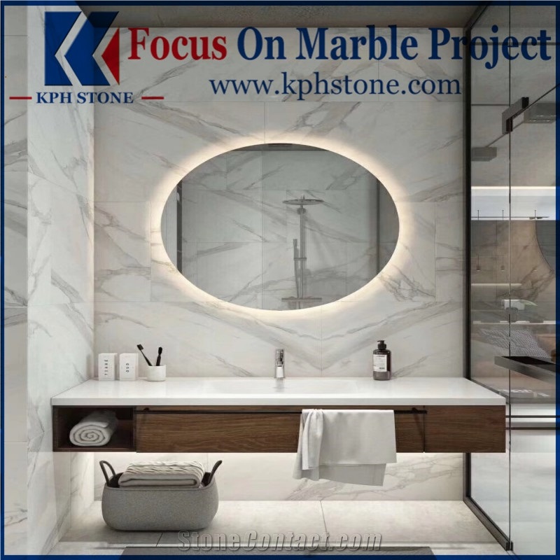 Bianco Calacatta Bathroom Marble Wall Tiles