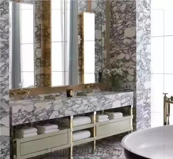 Bianco Calacatta Marble Bathroom Vanity Tops