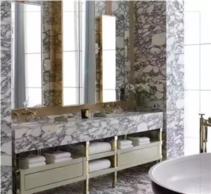 Bianco Calacatta White Marble Bathroom Vanity Tops