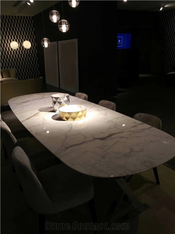 Cal White Marble Cafe Table Tops