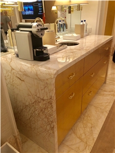 Calcatta Gold Marble Cereption Countertops