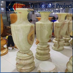 Classic Green Onyx Flower Pots Vases