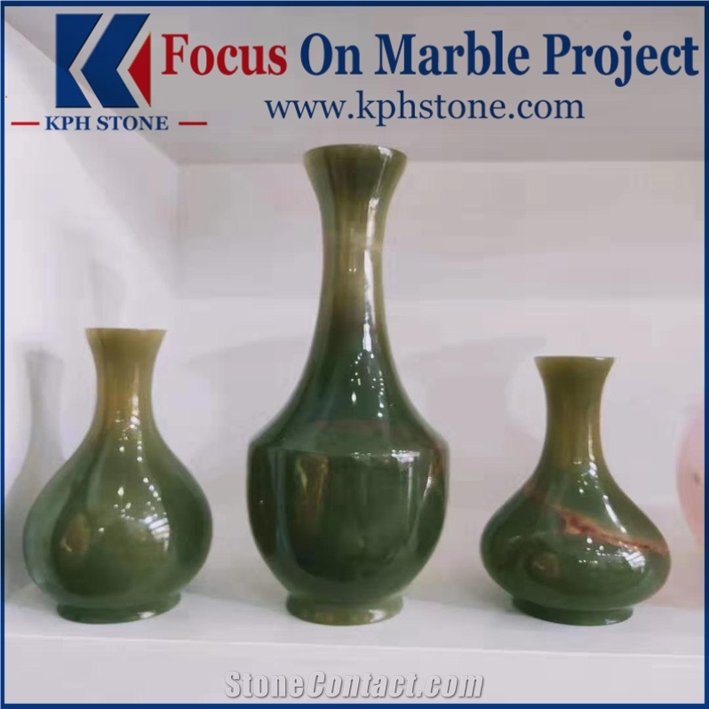 Classic Green Onyx Flower Pots Vases