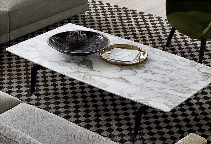 Elegant White Marble Table Top Cafe Tops