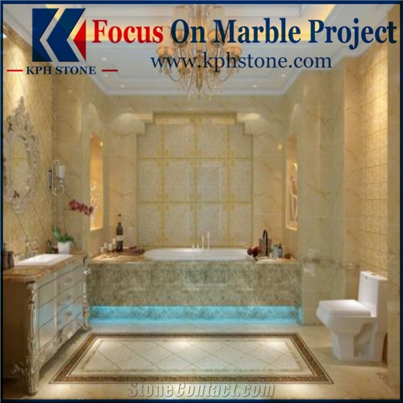 Golden Goose Marble Tile Bathroom
