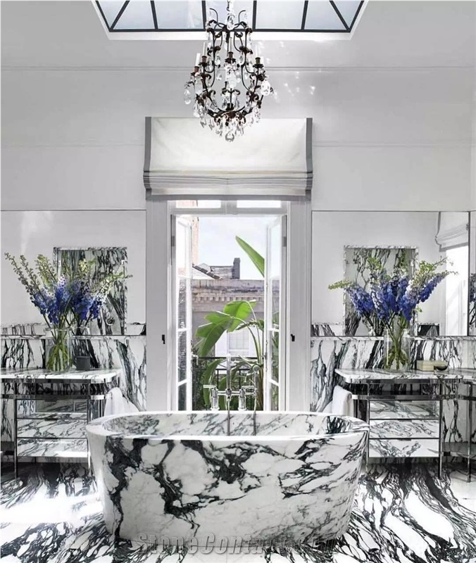 Louvre White Marble Bathroom Vanity Tops