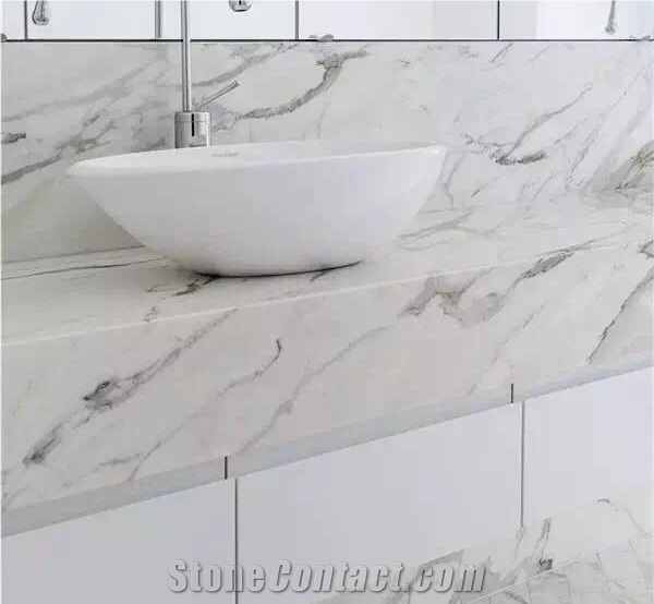 Milk White Marble Bathroom Vanity Tops