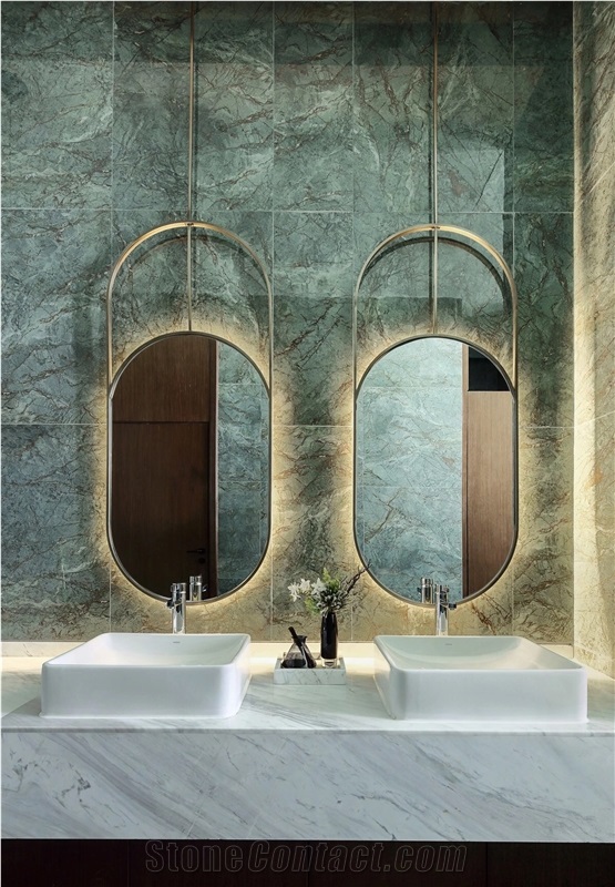 Mistral White Marble Bathroom Vanity Tops