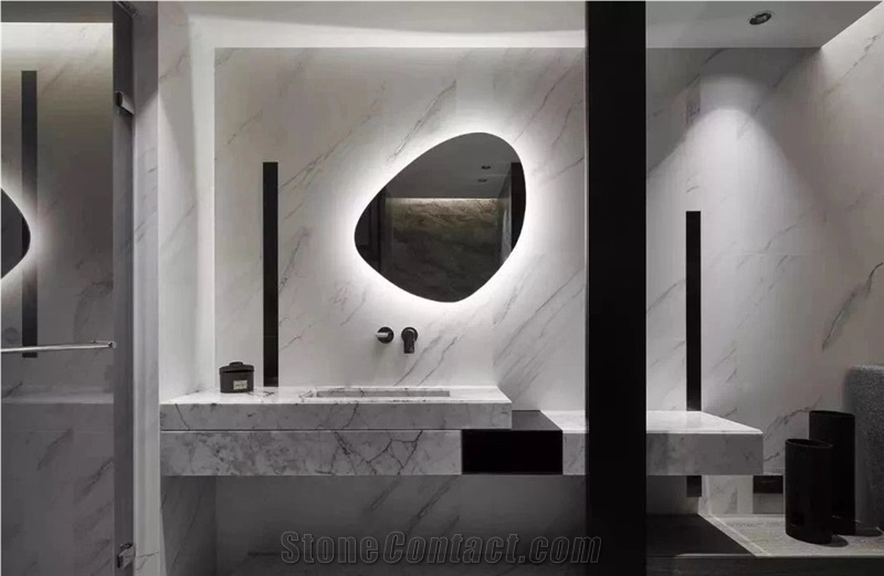 Pure White Marble Bathroom Vanity Tops