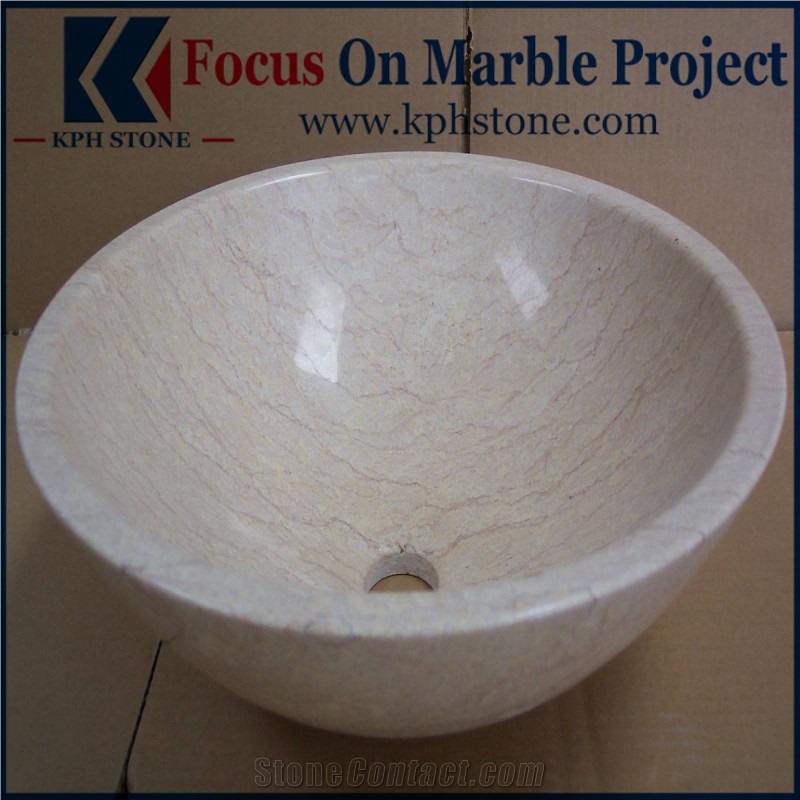 Sunny Gold Marble Round Basin Sinks