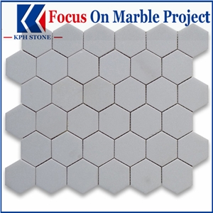 Thassos White 2 Inch Hexagon Mosaic Tile Polished