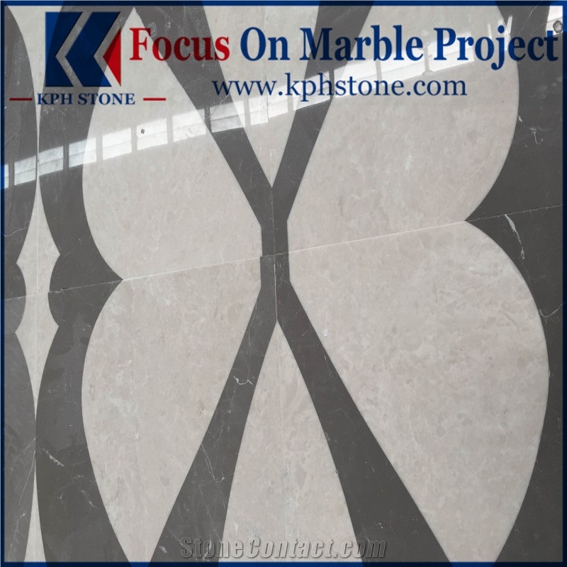 Ultraman Beige Marble Waterjet Tiles Patterns