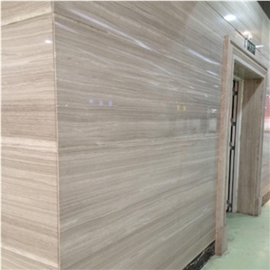 White Serpeggiante Wood Marble Bathroom Tiles