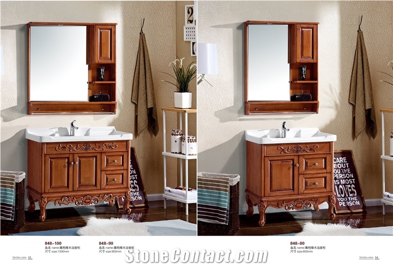 Quartz Stone Countertop Bathroom Cabinet Design