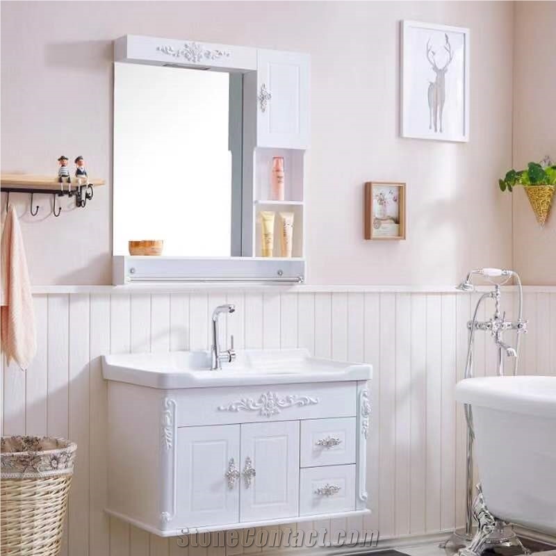 Quartz Stone Countertop Bathroom Cabinet Design