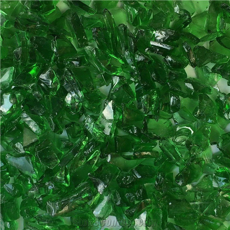 Crushed Green Glass Chips