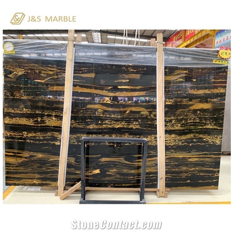 Black Gold Marble Tiles for Wall Decoration