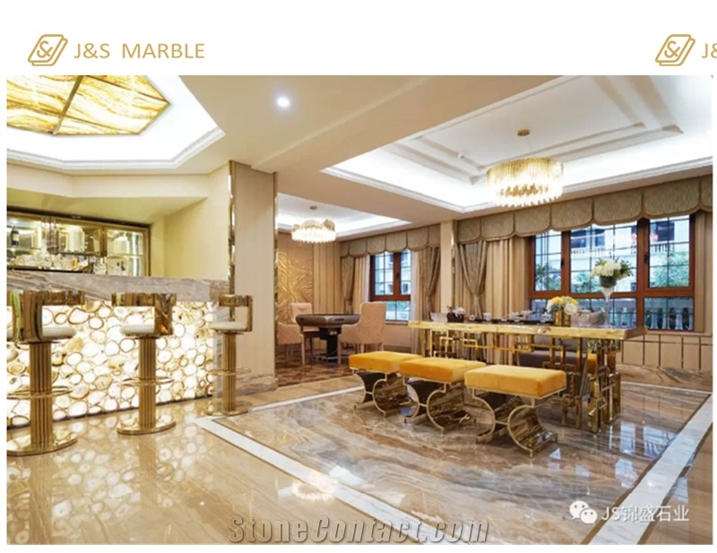 Free Sample Polished Myanmar Marble Tiles Project