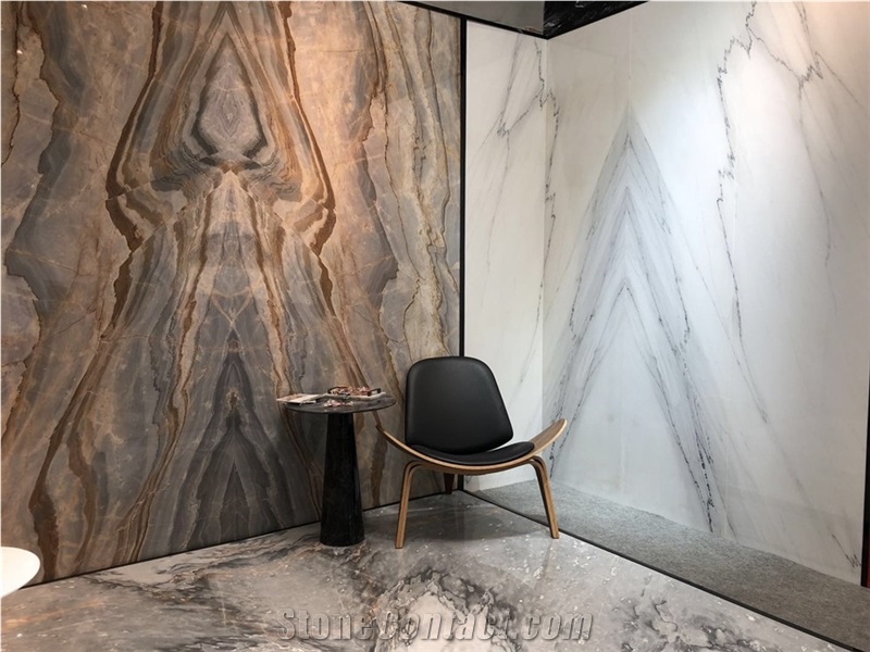 Usa Lincoln White Marble with Grey Lines