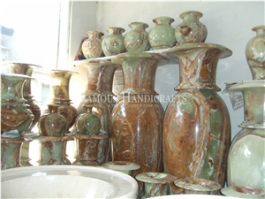 Multi Green Onyx Vases