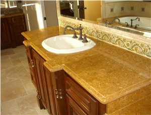 Golden Limestone Bathroom Vanity Top