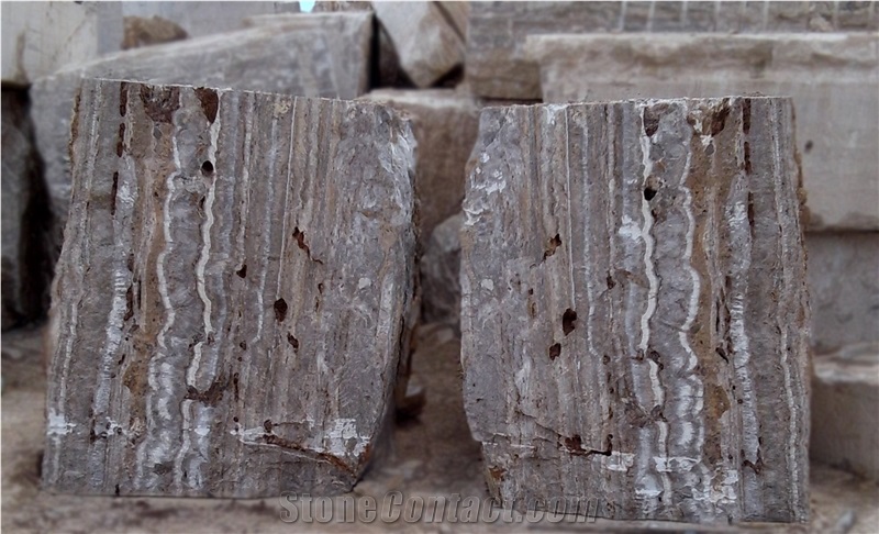 Gazanbar Silver Travertine Blocks