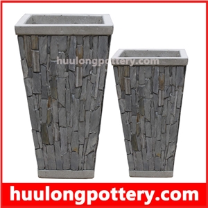 Huu Long Pottery - Stacked Stone Slate Pots