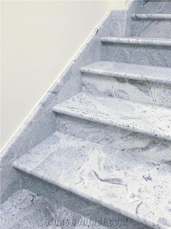 May Flower White Granite Stair