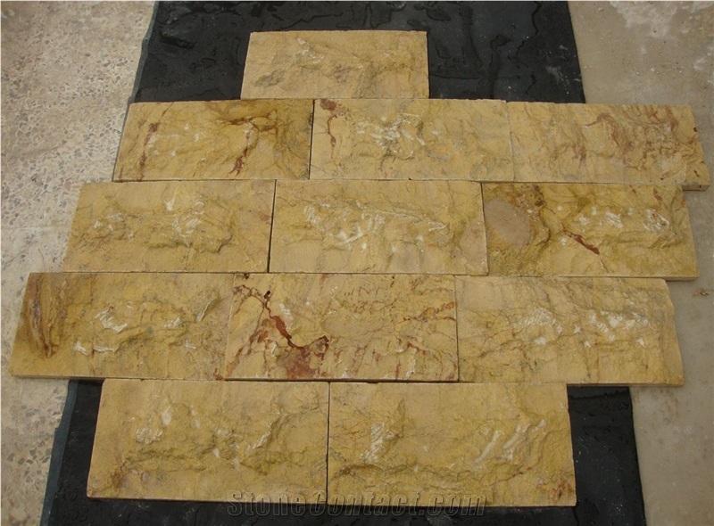 Limestone and Shell Stone Slabs & Tiles, Syria Gold Limestone