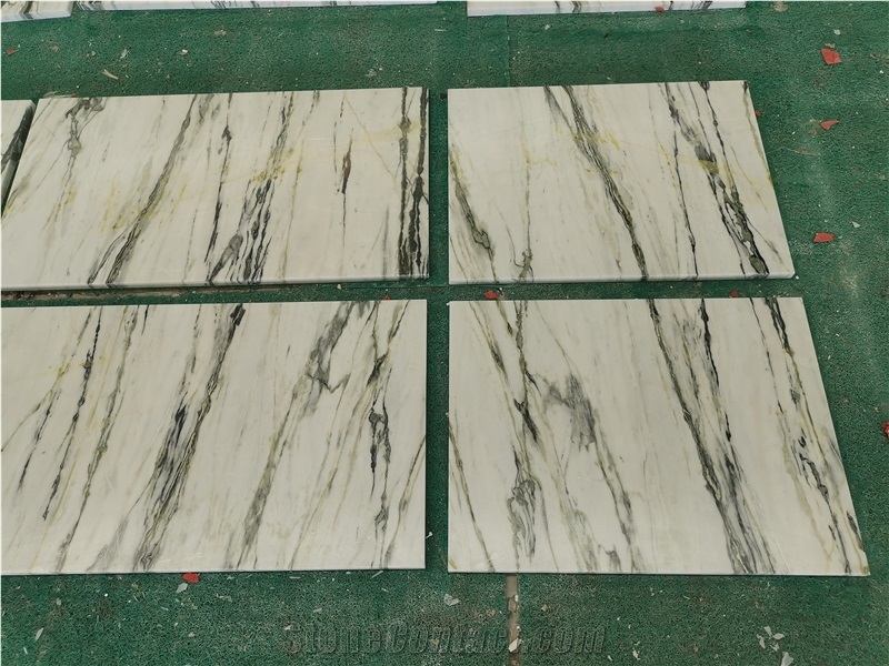 Clivia Marble Tile White Marble Green Vein Tile from China