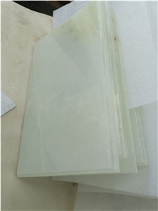 White Snow Onyx Laminated&Glass Transparent Tile