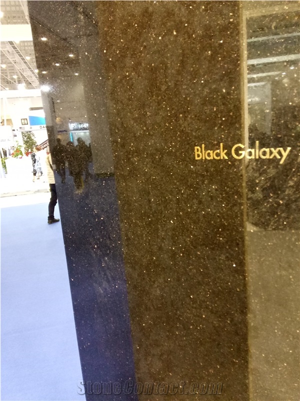 Black Galaxy Granite Polished Slabs