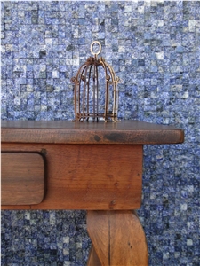 Azul Bahia Granite Interior Wall Brick Mosaic Pattern