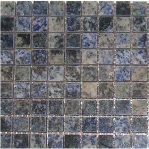 Azul Bahia Granite Interior Wall Brick Mosaic Pattern