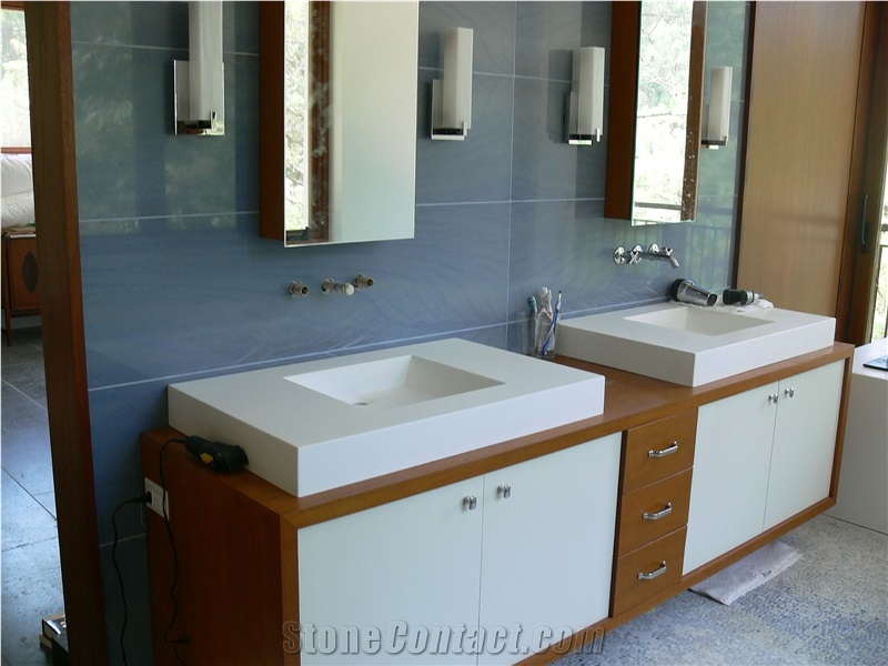 Azul Macaubas Quartzite Bathroom Tile Bookmatched