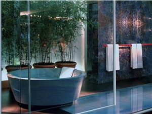 Azul Macaubas Quartzite Bathtub Hotel Design