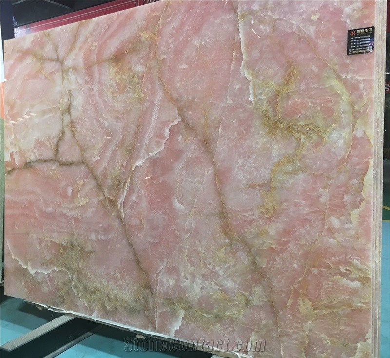 Luxury Pink Onyx Customized Slab,Crystal Pink Alabaster
