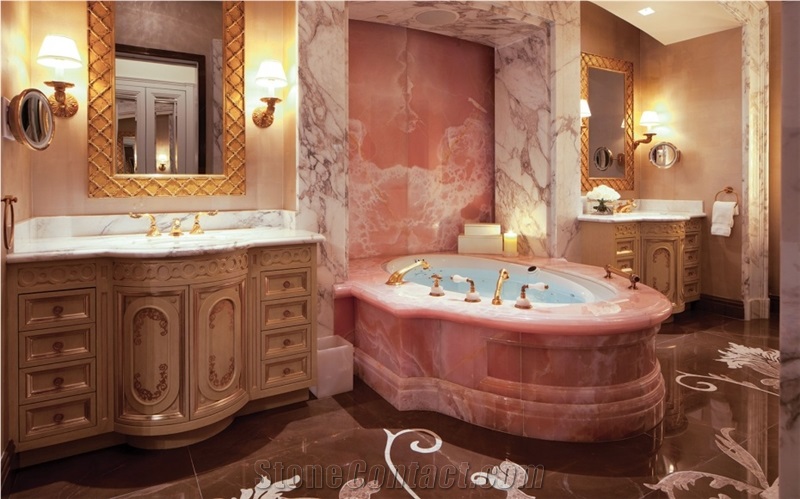 Luxury Pink Onyx Tile Pattern,Bathroom Wall Cladding