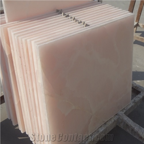 Pink Onyx Slab High Glossy Bathroom Floor Tile