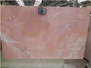 Pink Sapphire Onyx Tile Bathroom Wall Cladding Bookmatched