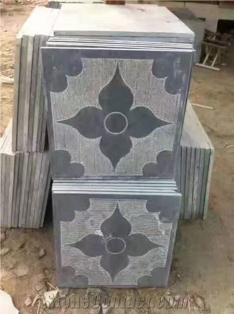 Blue Stone Tiles Special Finishing with Flower