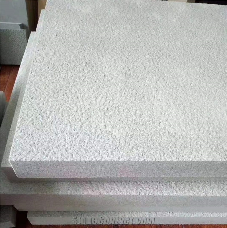 White Sandstone Tiles Bush-Hammered