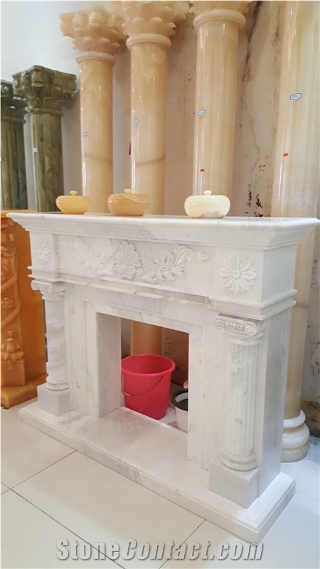 Hunan White Marble Fireplace Decoration Fireplace